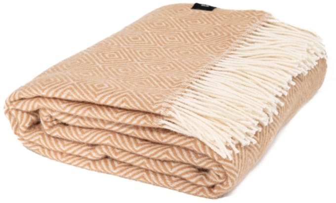 WOOOL Plaid - Diamond (Beige) - 140x200cm - 100% Wol
