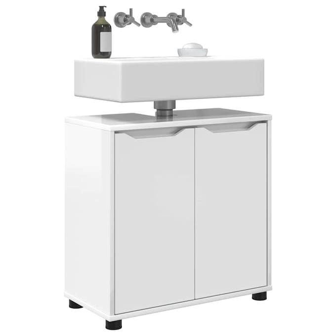 vidaXL - Badkamer - wastafelkast - Hoogglans - wit - 60 - x - 30 - x - 60 - cm