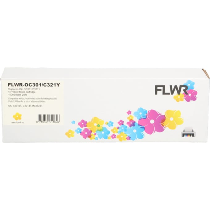 FLWR - Toners / Oki C301 / C321 / geel / Geschikt voor Oki