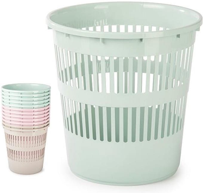 Plasticforte Afvalbak/vuilnisbak/kantoor prullenbak - plastic - beige - 30 cm