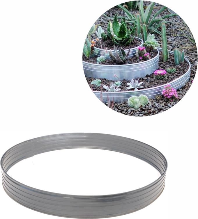 Boomring van aluminium - Hoogte 140 mm Diameter 0,6 m - Gazonrand - Kantopsluiting