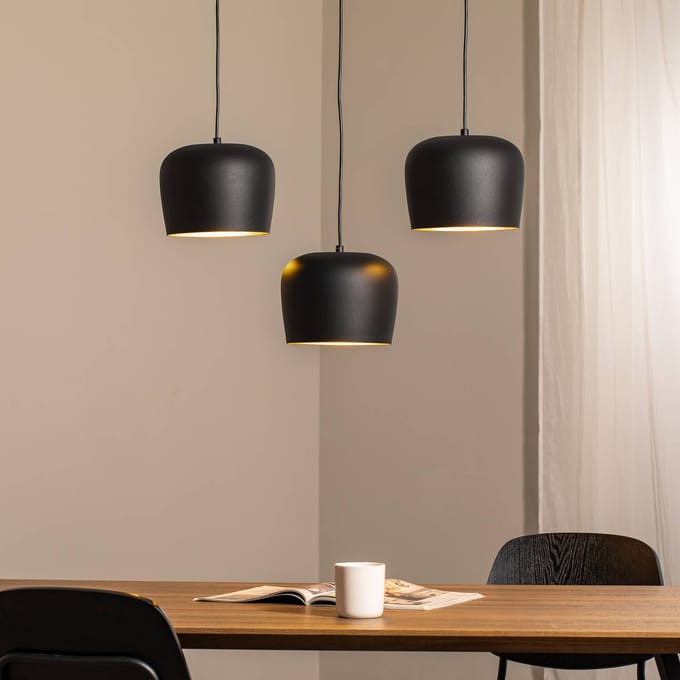 Opviq Hanglamp Berceste N-1410 zwart metaal 3-lamps lineair
