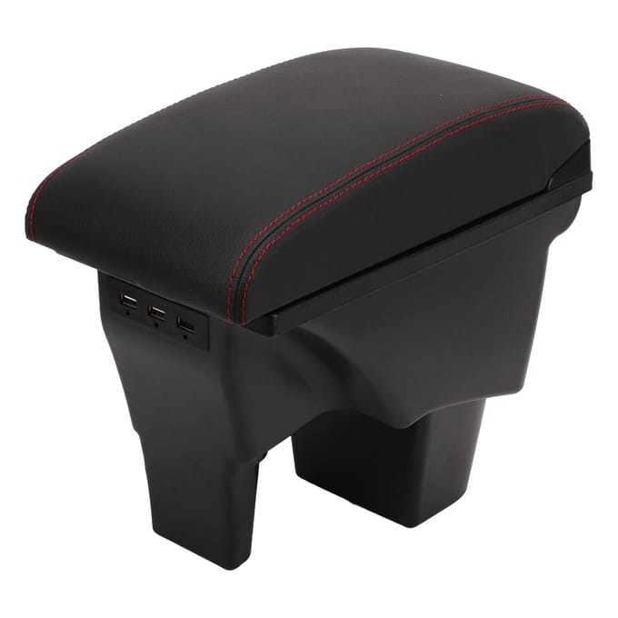 Auto Armsteun Box Zwart Centrale Console Armsteun Opbergbox Rode Steek met USB-interface Vervanging voor Suzuki VITARA black