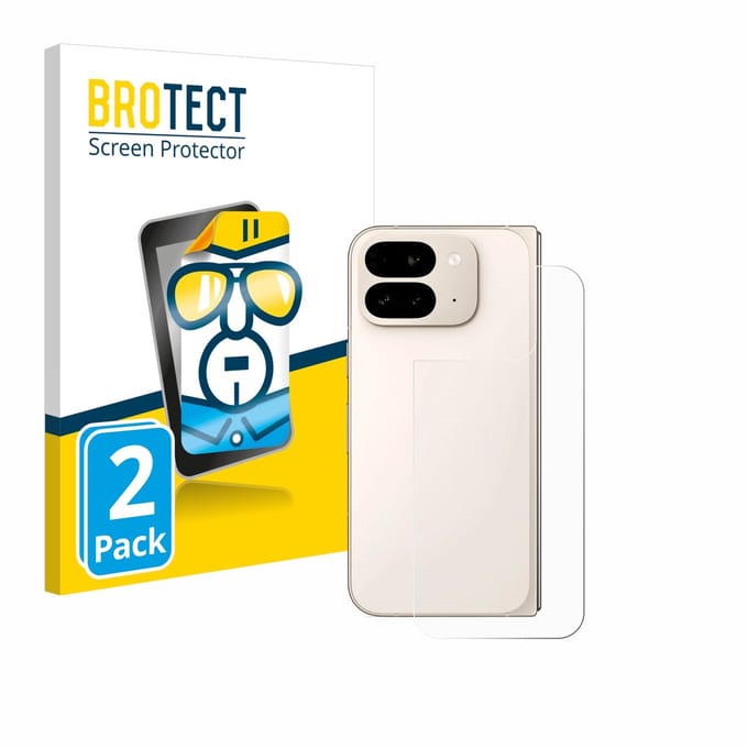 BROTECT - Screenprotector voor Google Pixel 9 Pro Fold (Achterkant) - Folie Beschermfolie transparant 2 Stuks