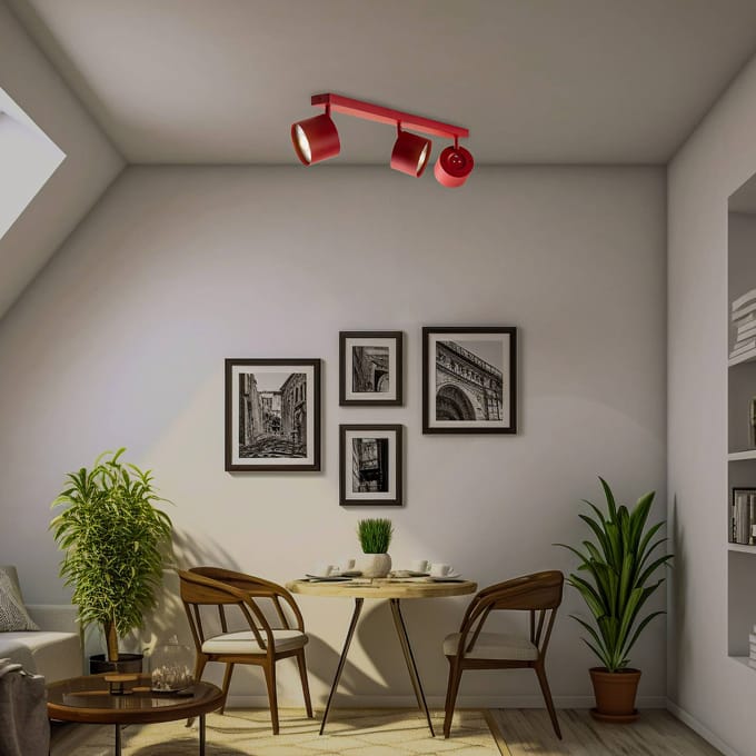 Argon Plafondspot Chloe verstelbaar 3-lamps, rood