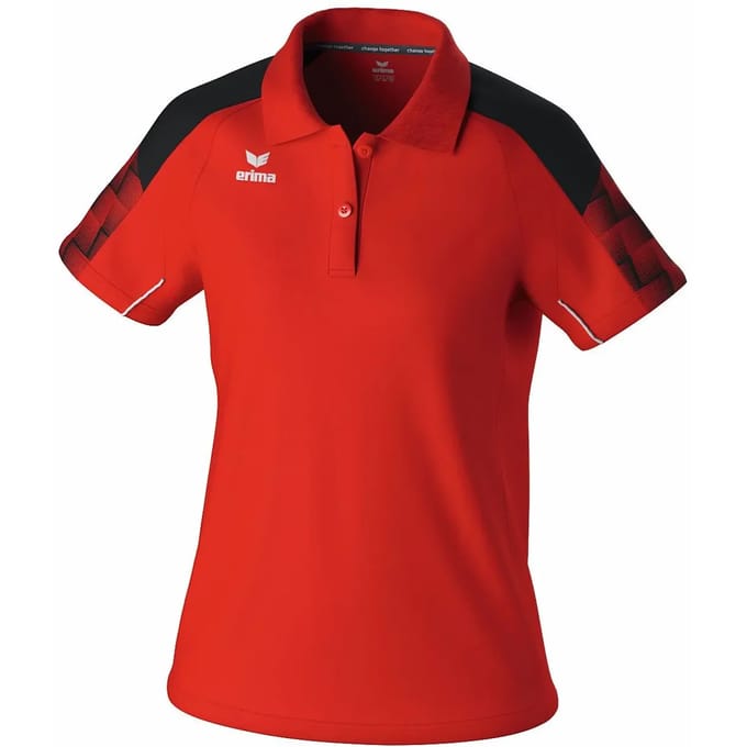 Erima Evo Star Polo Dames - Rood / Zwart | Maat: 34