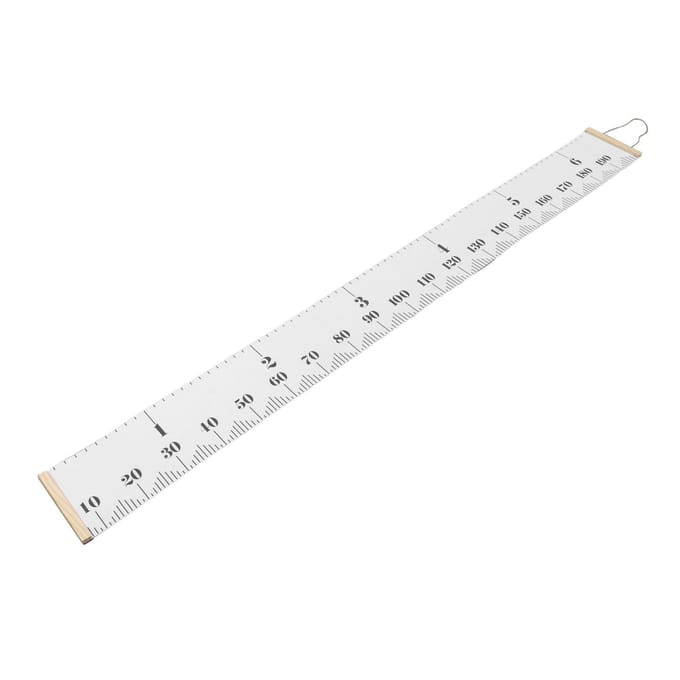Groeimeter voor kinderen Nauwkeurige Baby Lengte Groeimeter Liniaal Verwijderbaar Canvas Muurhanger Meting white