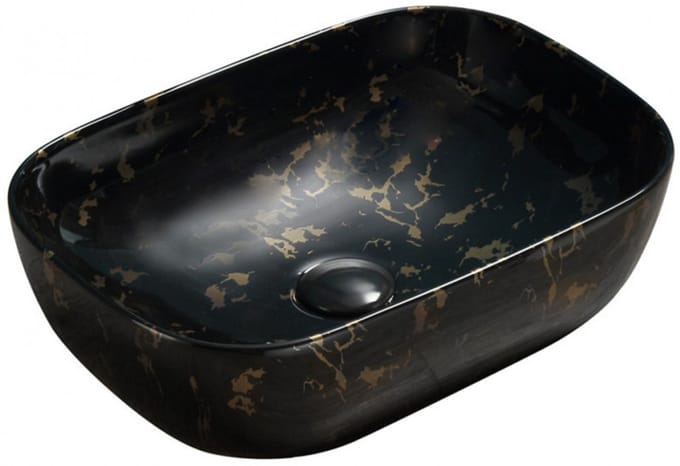 Mexen Rita opbouw waskom 45 x 32 cm, zwarte steen - 21084594
