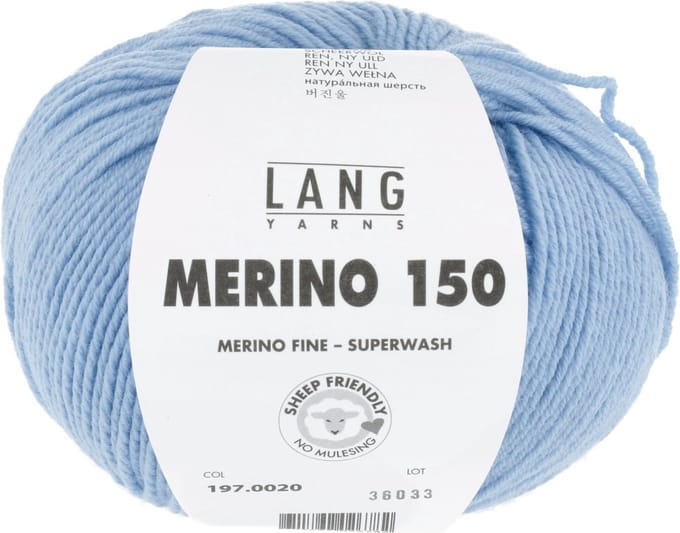 Lang Yarns Merino 150 - 20 lichtblauw - Merinowol Garen