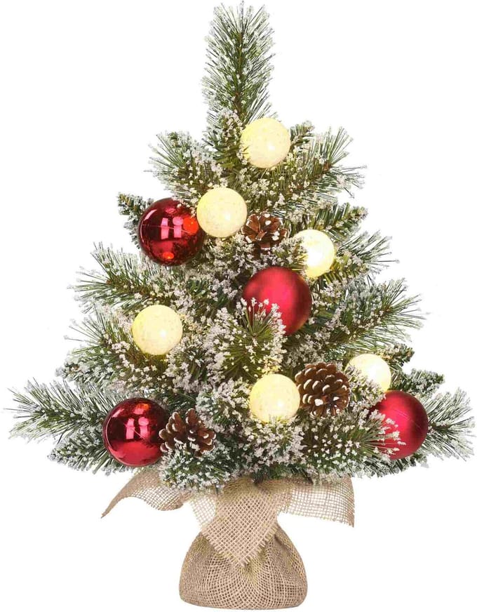 Black Box Kunstkerstboom Kaprun - 33x33x45 cm - Pvc/hardnaald - Besneeuwd,Groen