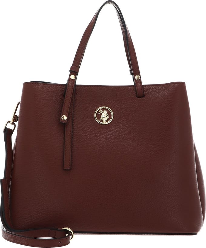 U.S. POLO ASSN. Leren Shopper Arlington Double Handle Bag Brown Bruine