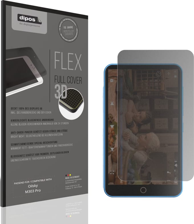 dipos FLEX – Matte Privacy Screenprotector geschikt voor Oilsky M303 Pro | Volledige Schermbescherming | Case-Friendly