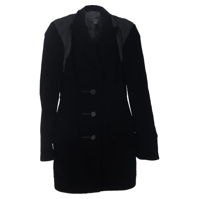 Alexander Wang Eenknopspanelen Blazer in Zwarte Velvet