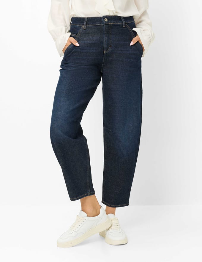 Brax Dames Jeans  Style MEGAN S USED DARK BLUE, denim donkerblauw, maat 42K