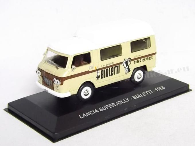 Modelauto Lancia Superjolly Bialetti 1965 brown/white - Schaal 1:43