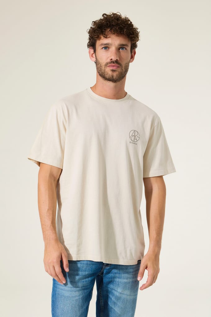GARCIA Heren Print T-shirt Wit Korte mouw