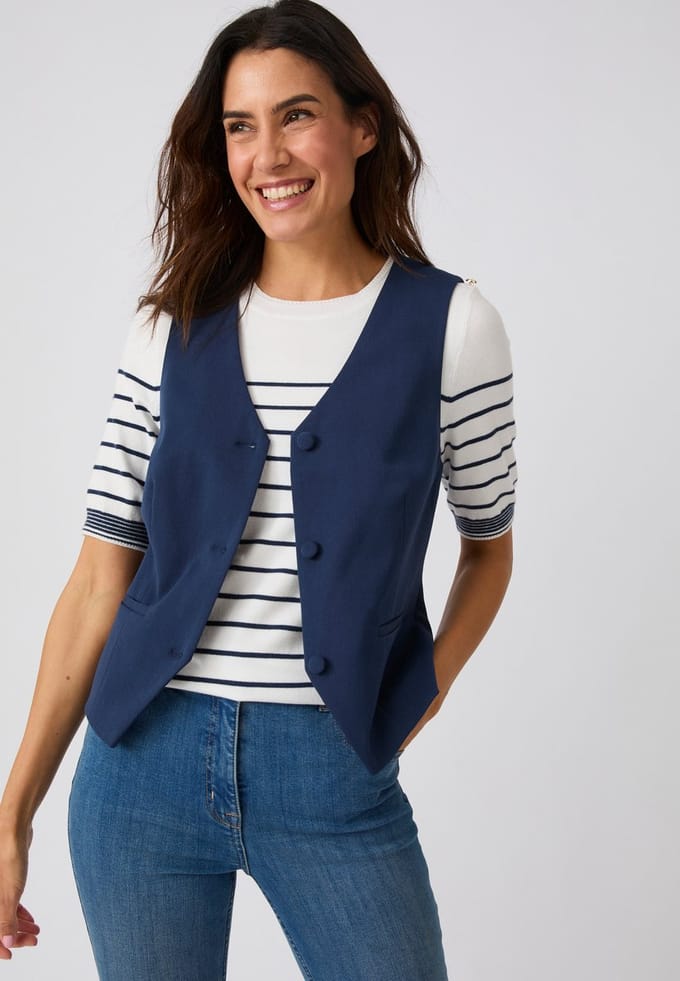 Damart - Mouwloos kostuumvest - Dames - Blauw - 46