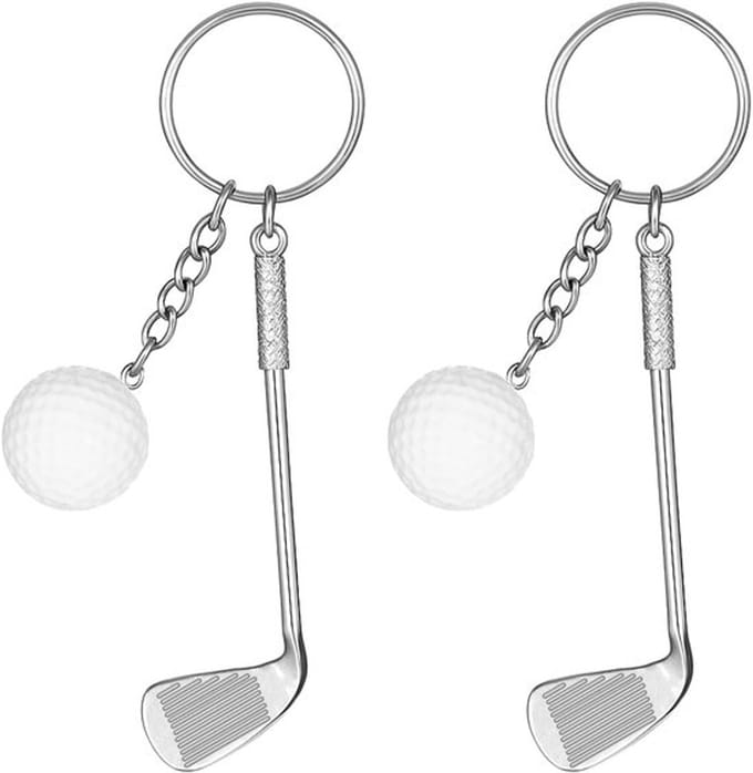 2 Stuks - Dailygoods- Sleutelhanger Golfbal/Golfclub