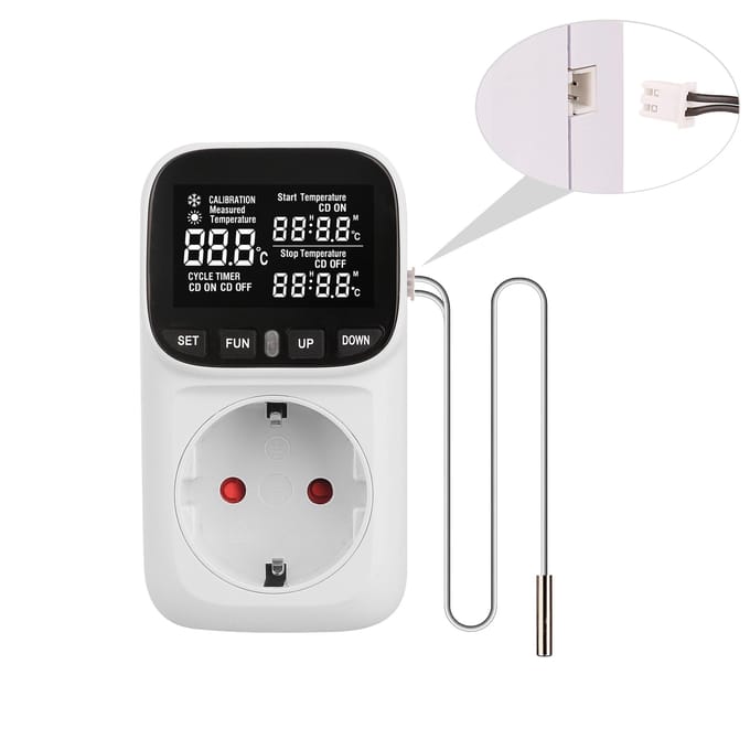 Digitale Temperatuurregelaar Socket Dag/Nacht Temperatuurregelaar Socket EU Stekker Thermostatische Schakelaar Temperatuurregelaar met Sensoren Sonde EU