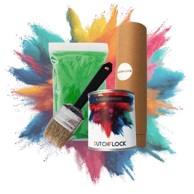 Flocking Kit Groen Small | 100gr. flocking poeder - 250ml flock lijm - applicator - kwast