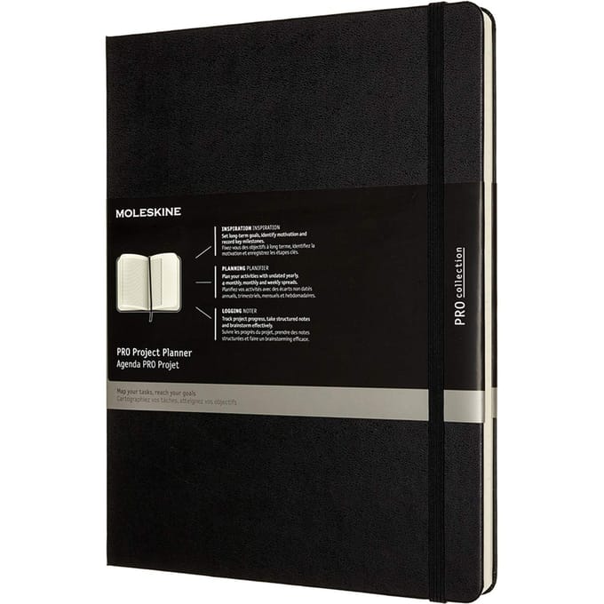 Moleskine Planificateur de Projet Pro Couverture Rigide Taille XL Noir noir