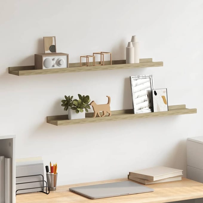 vidaXL - Wandplanken - 2 - st - Sonoma - eiken - 80x9x3 - cm