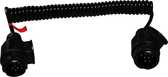Spiraalkabel aanhanger - 2x 13-polige stekkeraansluiting - 8 pins