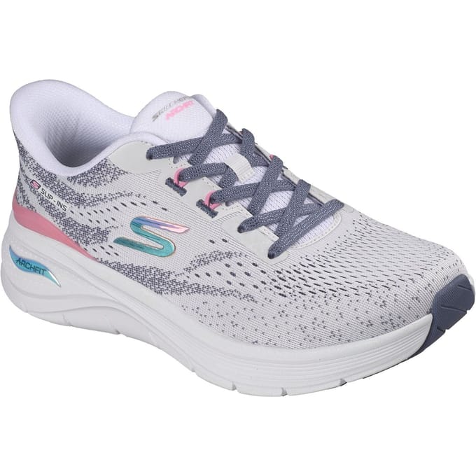 Skechers Arch Fit 3.0 Textiel Vrouwen Witte Mesh/Multi Trim Sneakers