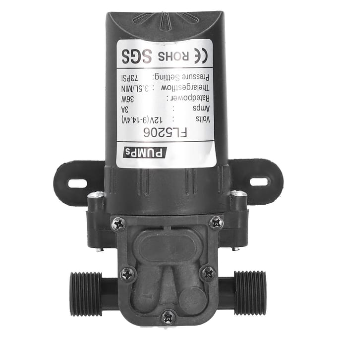 1 2In Micro Membraanpomp Water Aanzuigende Spuit Industriële Verfspuit Gereedschap DC 12V 36W