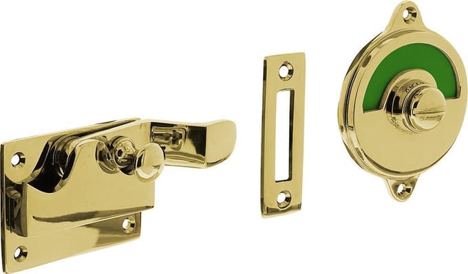 Intersteel WC-overslag met bocht rood / groen messing gelakt