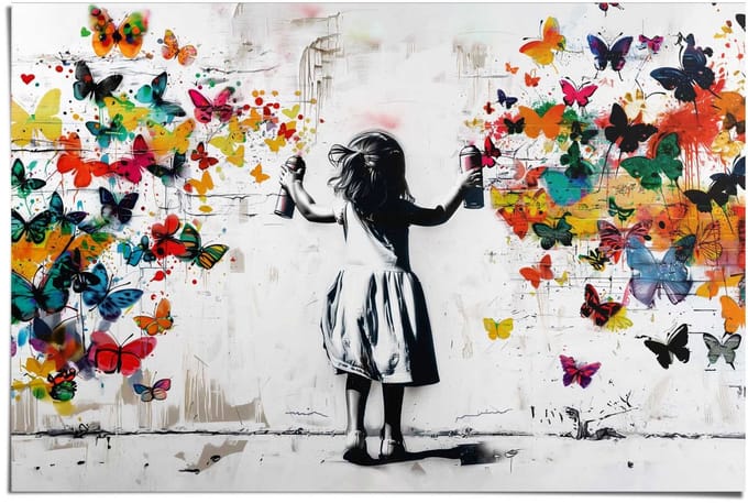 Poster Wolk van vlinders - 61 x 91,5 - Papier - REINDERS
