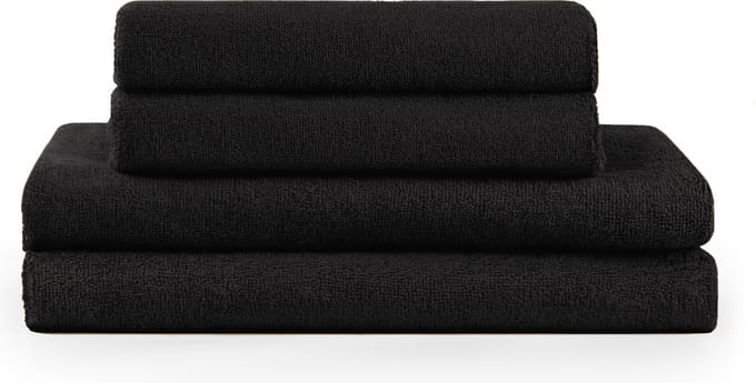 Blumtal Terry Handdoeken Set - 2 x Baddoek & 2 x Handdoek: Zwart