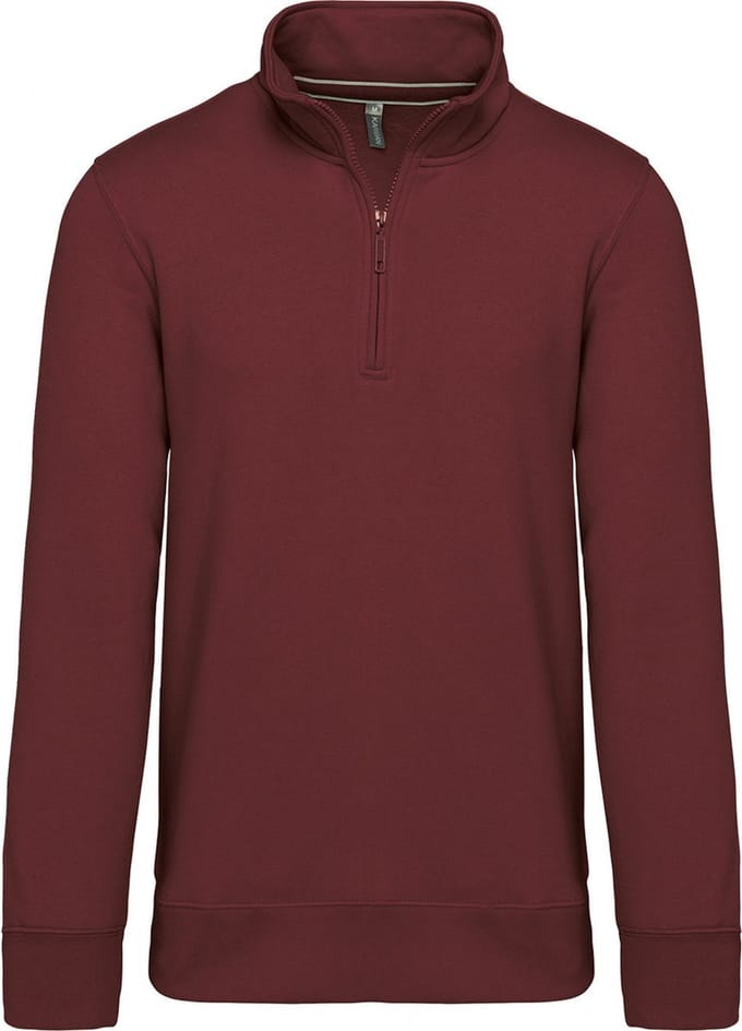 Kariban Sweater met ritshals K487 - Wine - M