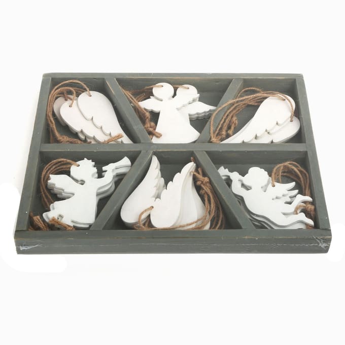 Small Foot - Wooden Christmas Hangers Angel 18pcs