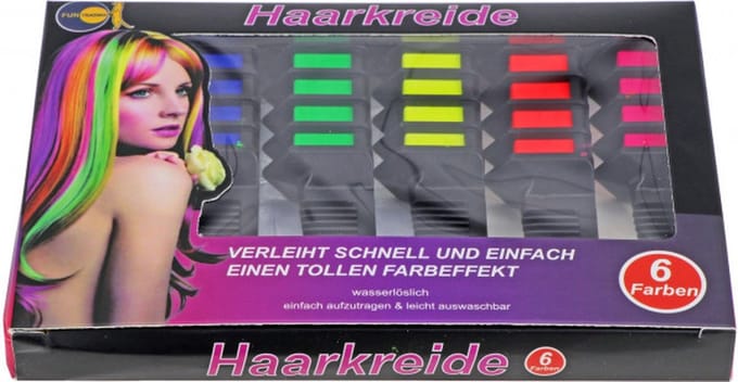 Haarkrijt, 6 verschillende kleuren