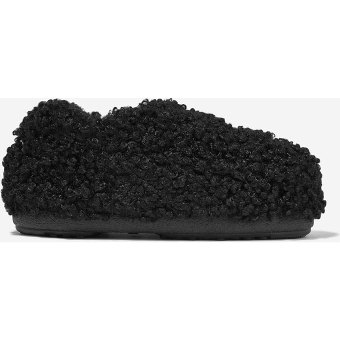 Moon Boot Kinderen Faux Krullende Slippers in Zwart
