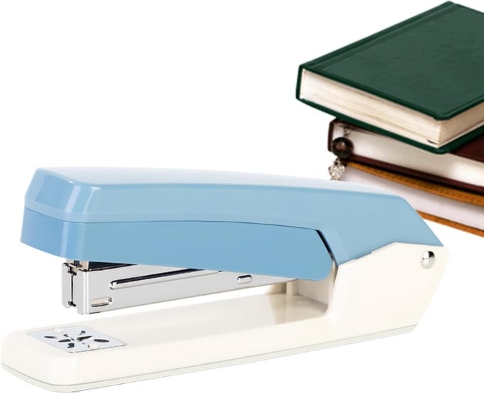 Robuuste Nietmachine - Bureauapparaat - Boekwerken Binden - 50 Vel Capaciteit - 15.5x4x6.5 cm - Blauw