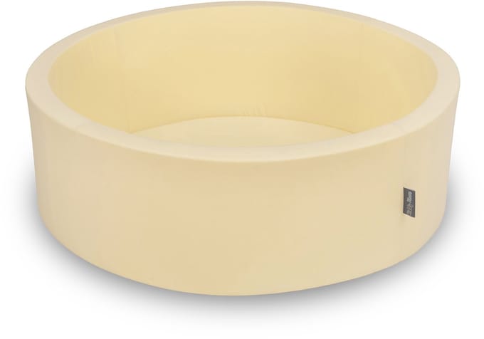 KiddyMoon Schuim Ballenbak Baby 90x30cm - Ballenbad Sensorisch - Wasbare Hoes - Botergeel