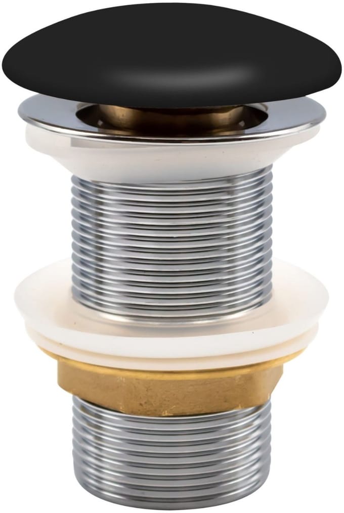 ALONI afvoerplug – Push-Up keramisch 5/4 – Zwart – Zonder overloop