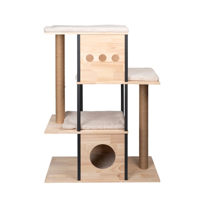 Designed by Lotte Houten Krabpaal Nala L naturel / zwart Kat