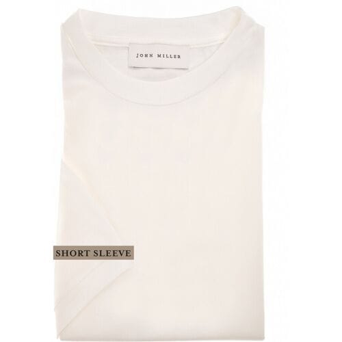 John Miller T-Shirt Round Neck Solid Color Short Sleeve Cotton Jersey Antiekwit / male