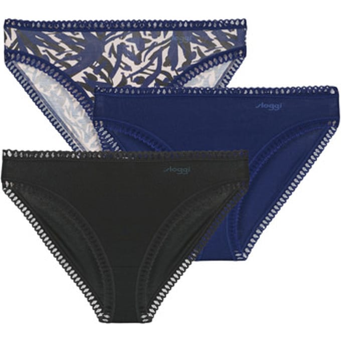 sloggi GO Crush High leg 3 pak Dames Onderbroek - Blauw - DonkerCombinatie - Maat XL