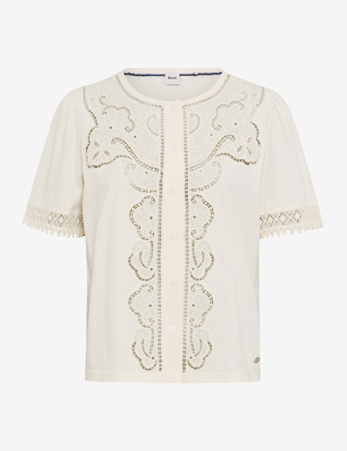 Brax Dames Shirt  Style CELINA S soft ecru, crèmewit, maat 48