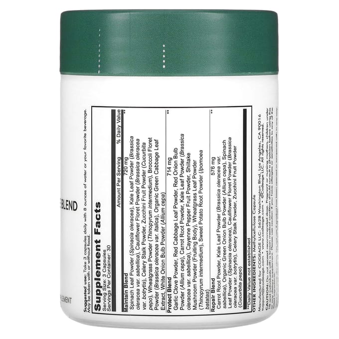 Codeage, instantmaaltijd, easy veggie, dagelijkse groentemix, 90 capsules