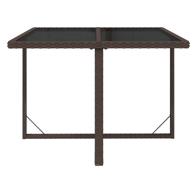 vidaXL - Tuintafel - 109x107x74 - cm - poly - rattan - en - glas - bruin