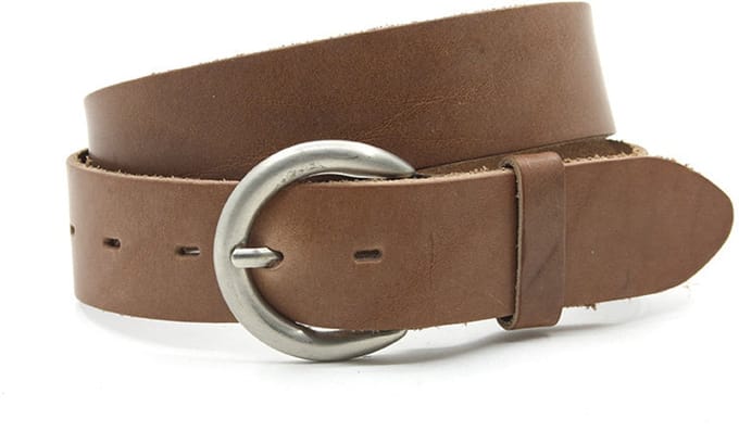 Dames riem cognac - 4 cm breed - Leer - Jeans riem - Stoer - Maat 85