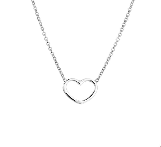 Zilver Gerhodineerde Collier hart 1 1324194