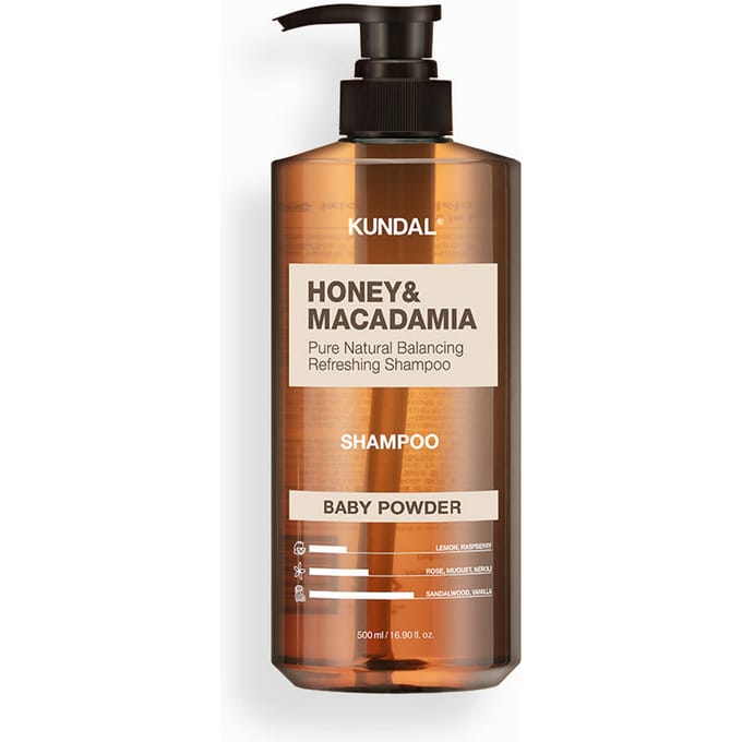 [KUNDAL] Honey & Macadamia Nature Shampoo #Baby Powder (Renewal) 500ml white