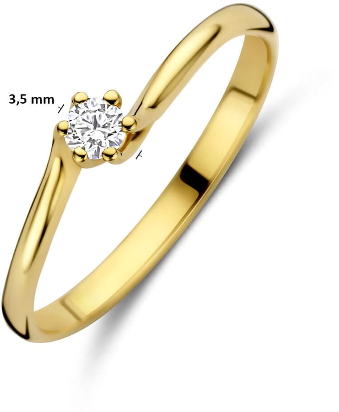 14K Geelgouden Ring met Lab Grown Diamant 0.10 ct 4035507 – G VS