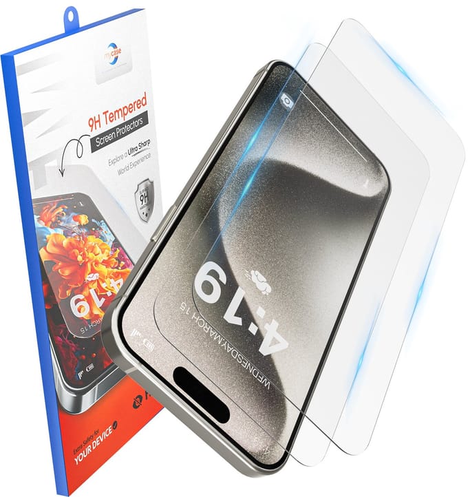 Screenprotector - Geschikt voor iPhone 15 Pro Tempered Glass - 2 stuks screen protector – beschermglas
